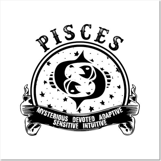 Pisces Sign Zodiac Wall Art by SublimeDesign